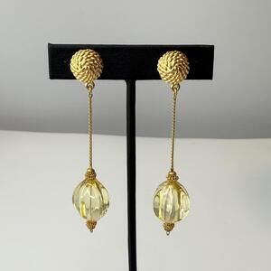 Lucite and Gold Plated Clip on Earrings
